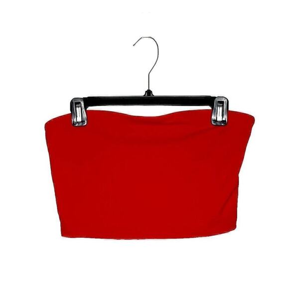 NEW Susana Monaco Strapless Bralette Essential Crop Tube Top Women's Red Size L - Picture 2 of 5